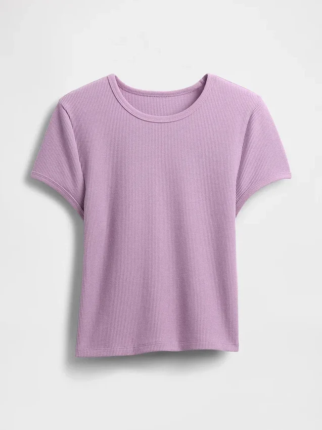 T-shirt corta per neonati a trama a nido d’ape