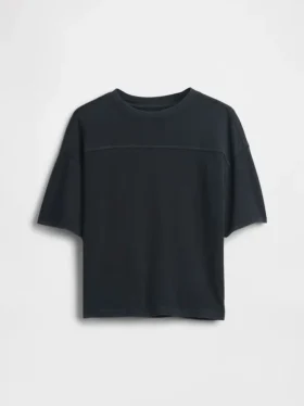 T-shirt da bambino in jersey pesante con cuciture