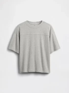 T-shirt da bambino in jersey pesante con cuciture