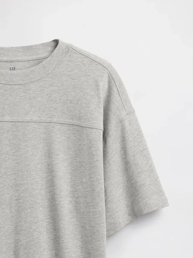T-shirt da bambino in jersey pesante con cuciture