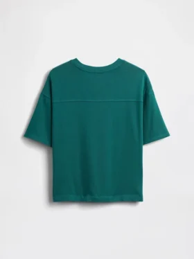 T-shirt da bambino in jersey pesante con cuciture