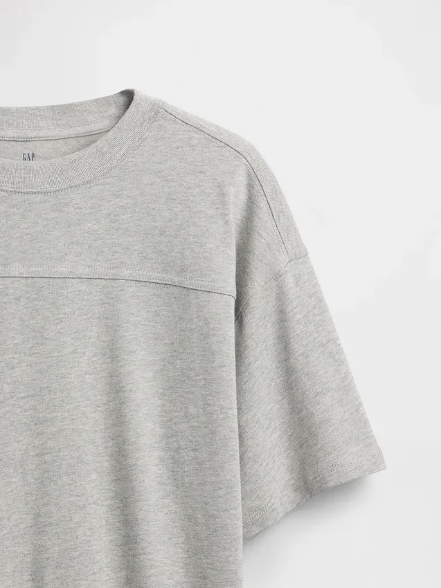 T-shirt da bambino in jersey pesante con cuciture
