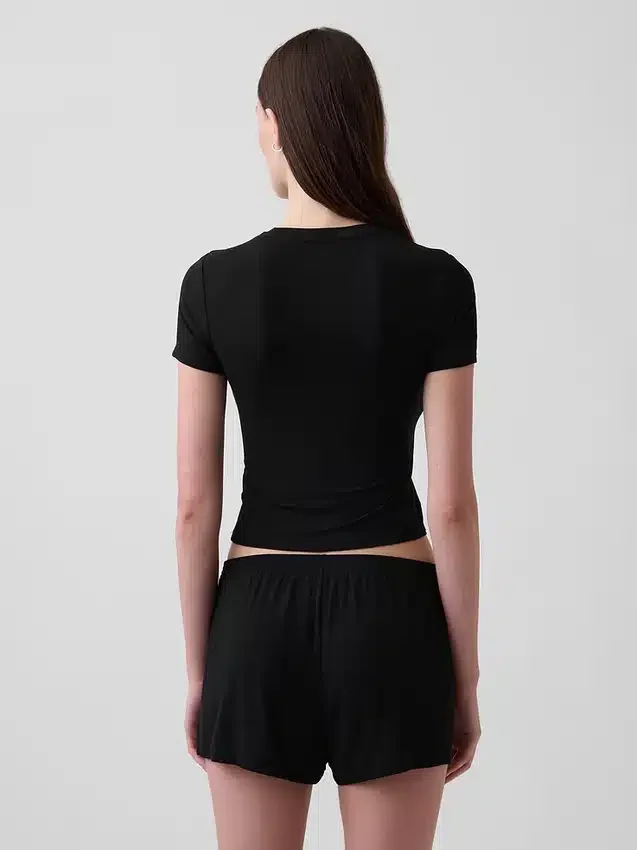 T-shirt da pigiama in modal a costine morbidissima