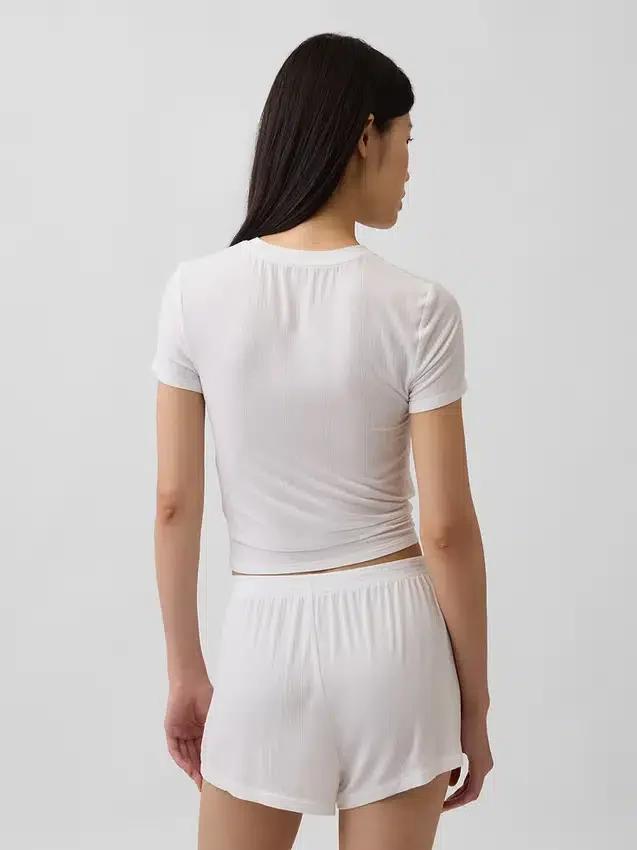 T-shirt da pigiama in modal a costine morbidissima