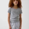 T-shirt da pigiama per bambini in punto ricamato riciclato