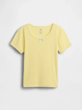 T-shirt da pigiama per bambini in punto ricamato riciclato
