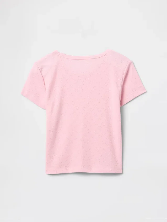 T-shirt da pigiama per bambini in punto ricamato riciclato