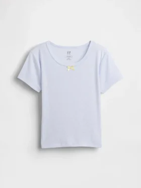 T-shirt da pigiama per bambini in punto ricamato riciclato