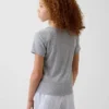 T-shirt da pigiama per bambini in punto ricamato riciclato