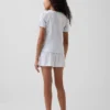 T-shirt da pigiama per bambini in punto ricamato riciclato