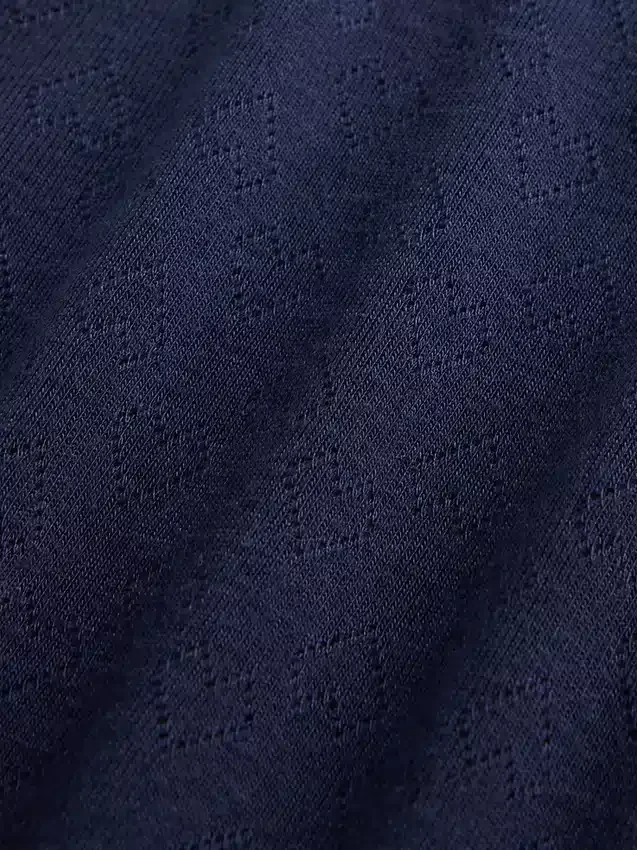 T-shirt da pigiama per bambini in punto ricamato riciclato