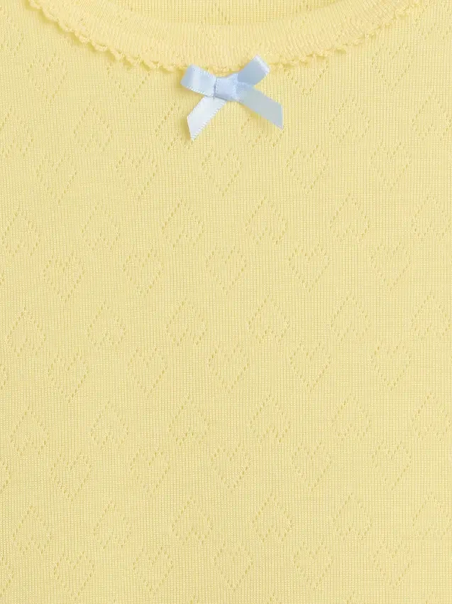 T-shirt da pigiama per bambini in punto ricamato riciclato