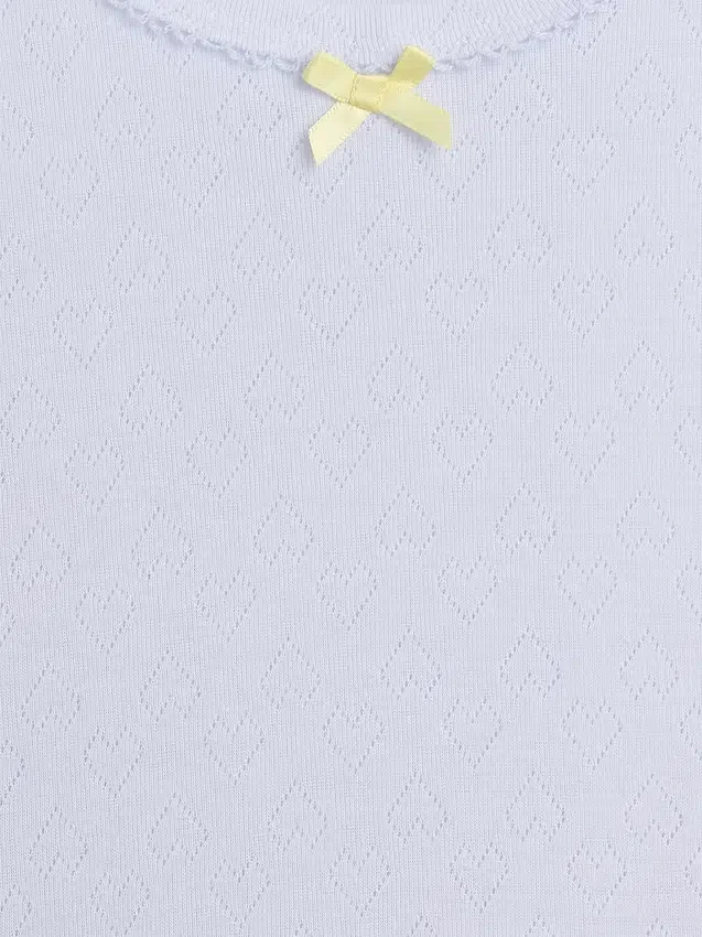T-shirt da pigiama per bambini in punto ricamato riciclato