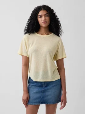 T-shirt dal taglio comodo in misto lino
