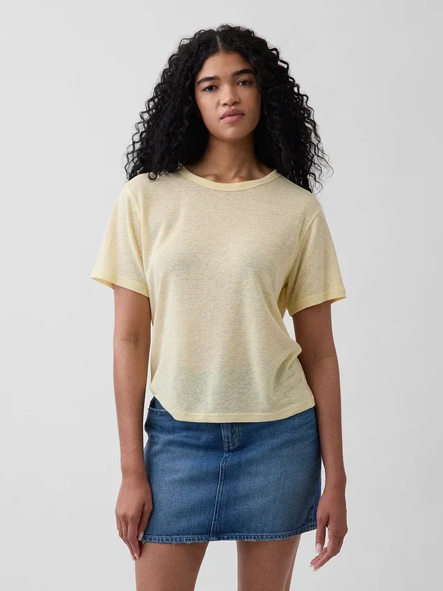 T-shirt dal taglio comodo in misto lino