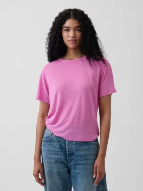 T-shirt dal taglio comodo in misto lino