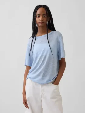 T-shirt dal taglio comodo in misto lino
