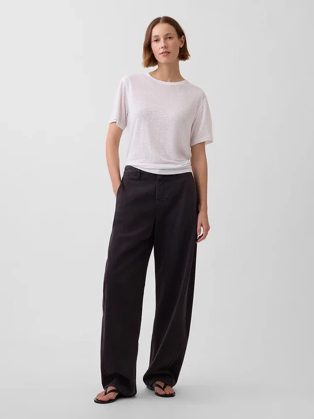 T-shirt dal taglio comodo in misto lino
