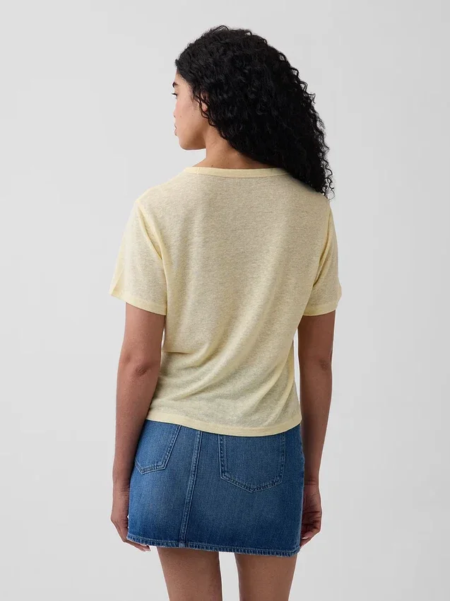 T-shirt dal taglio comodo in misto lino