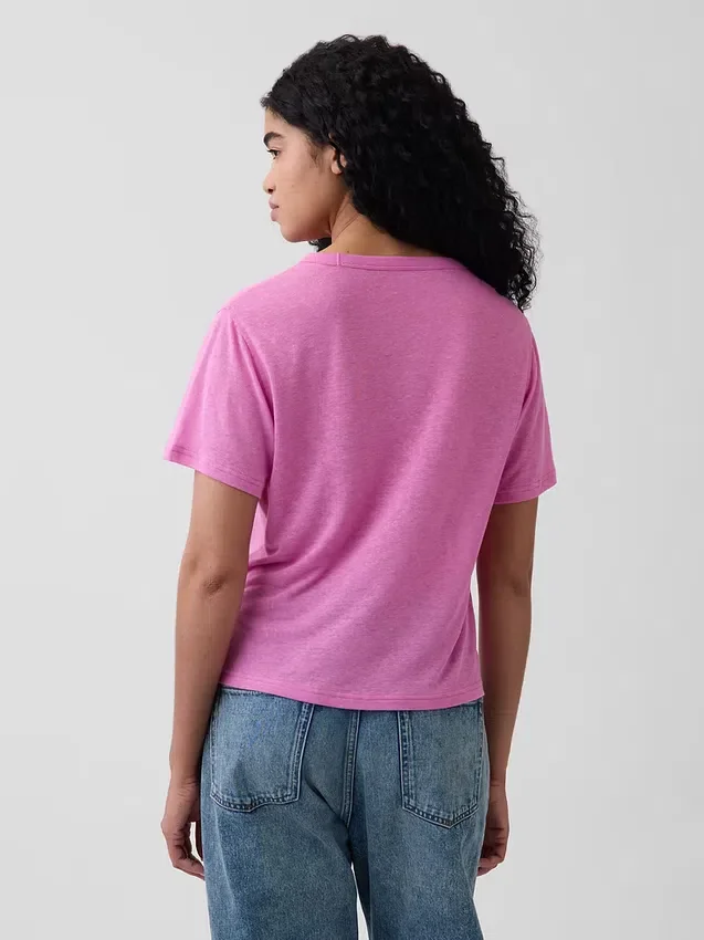T-shirt dal taglio comodo in misto lino