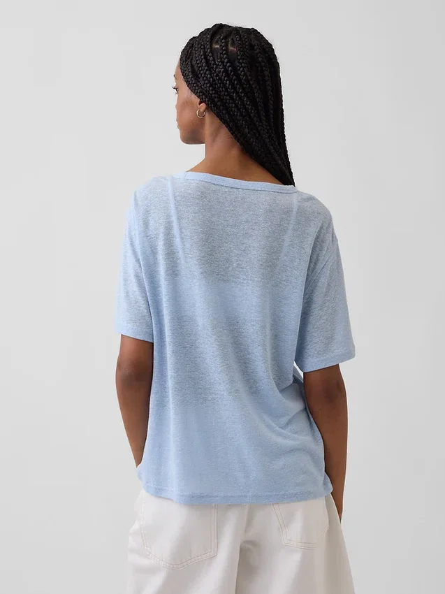 T-shirt dal taglio comodo in misto lino