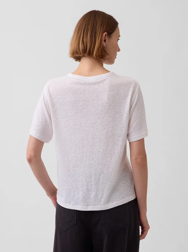 T-shirt dal taglio comodo in misto lino