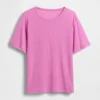 T-shirt dal taglio comodo in misto lino
