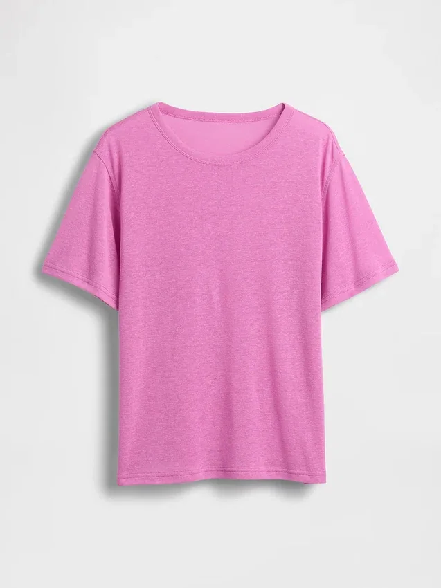 T-shirt dal taglio comodo in misto lino