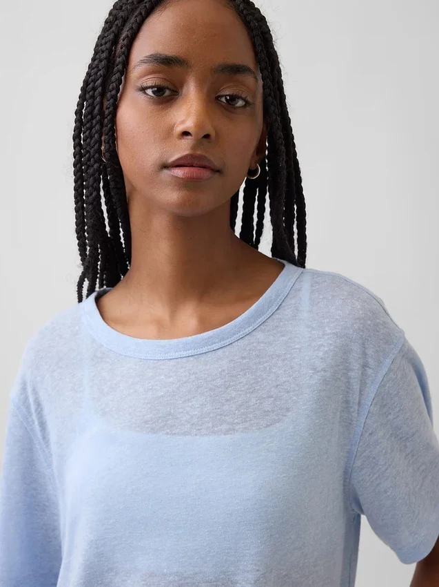 T-shirt dal taglio comodo in misto lino