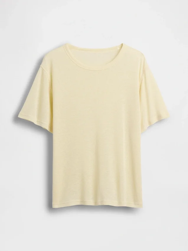 T-shirt dal taglio comodo in misto lino