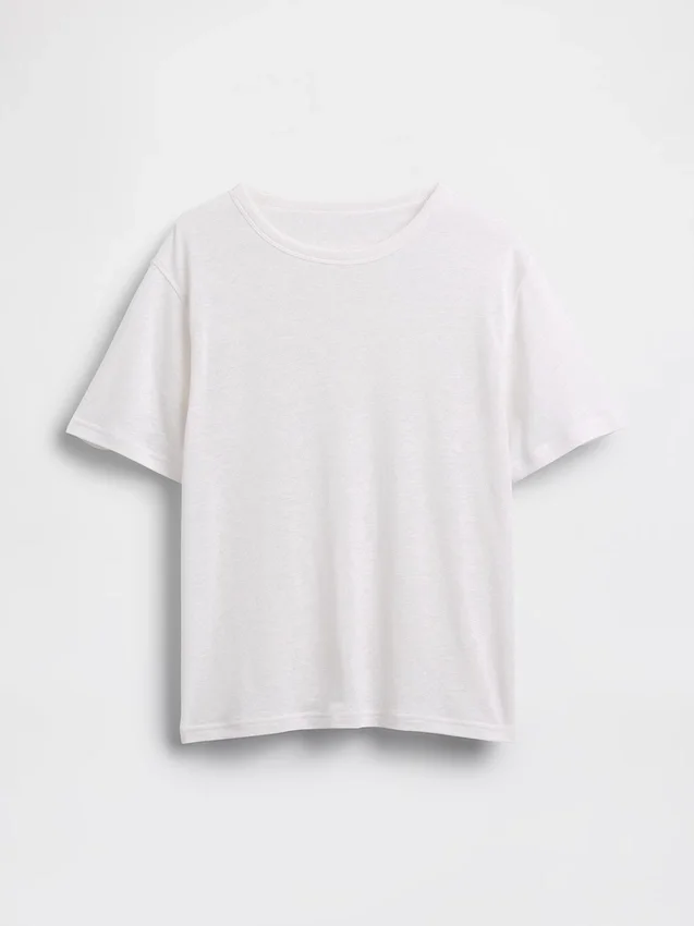T-shirt dal taglio comodo in misto lino