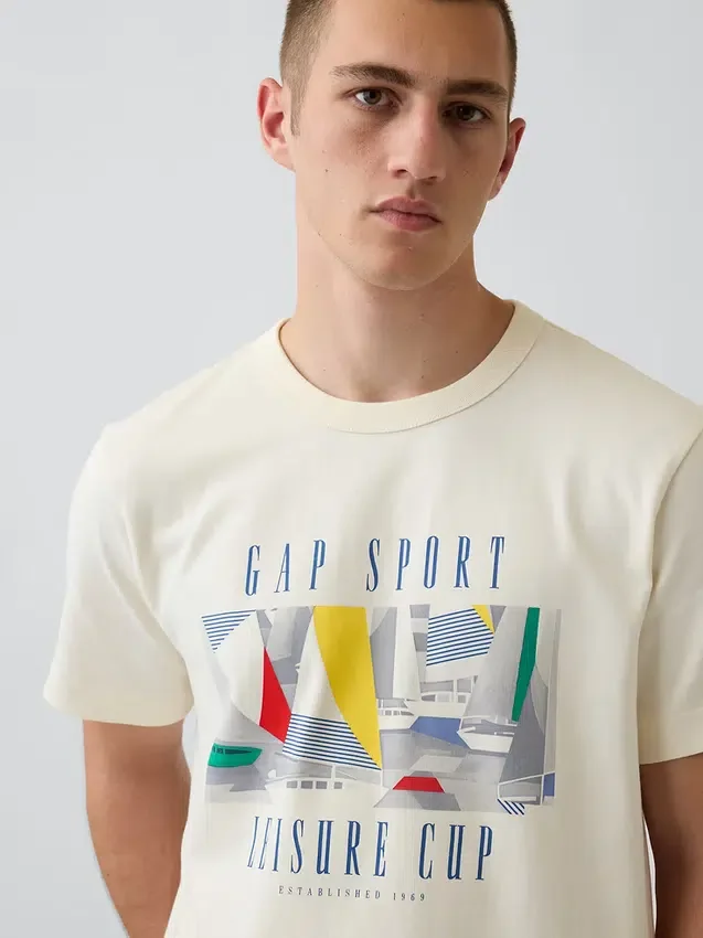 T-shirt Gap Sport con stampa, in jersey di cotone pesante