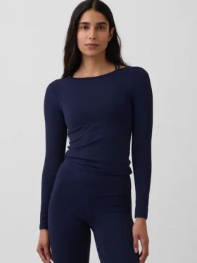 T-shirt GapFit Smooth con scollo a barchetta