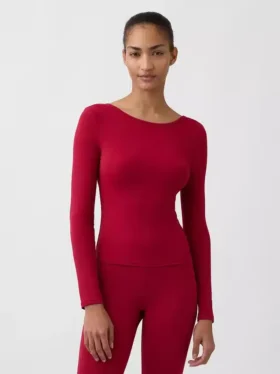 T-shirt GapFit Smooth con scollo a barchetta