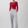 T-shirt GapFit Smooth con scollo a barchetta