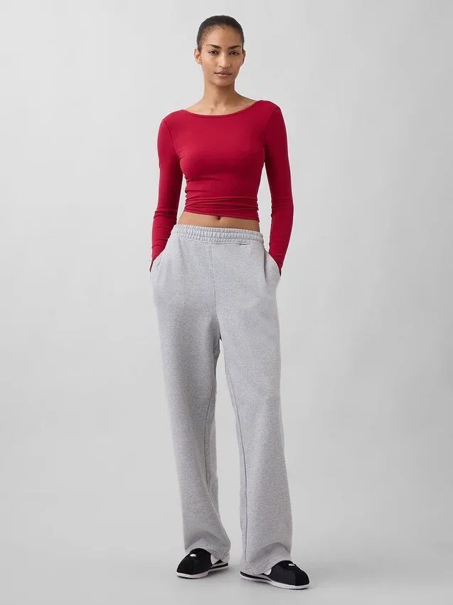 T-shirt GapFit Smooth con scollo a barchetta