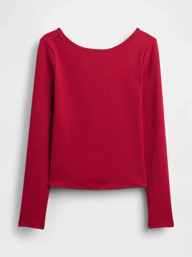T-shirt GapFit Smooth con scollo a barchetta