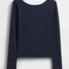 T-shirt GapFit Smooth con scollo a barchetta