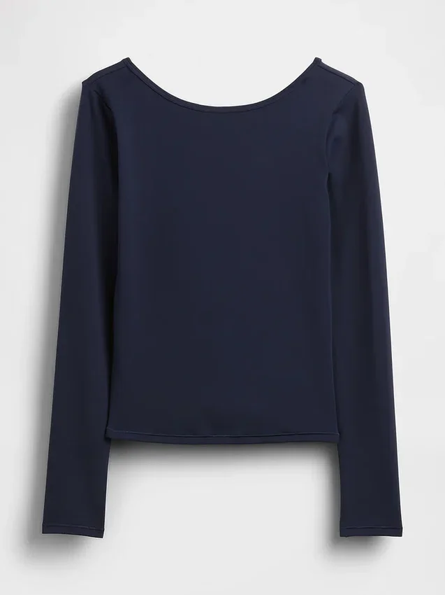 T-shirt GapFit Smooth con scollo a barchetta