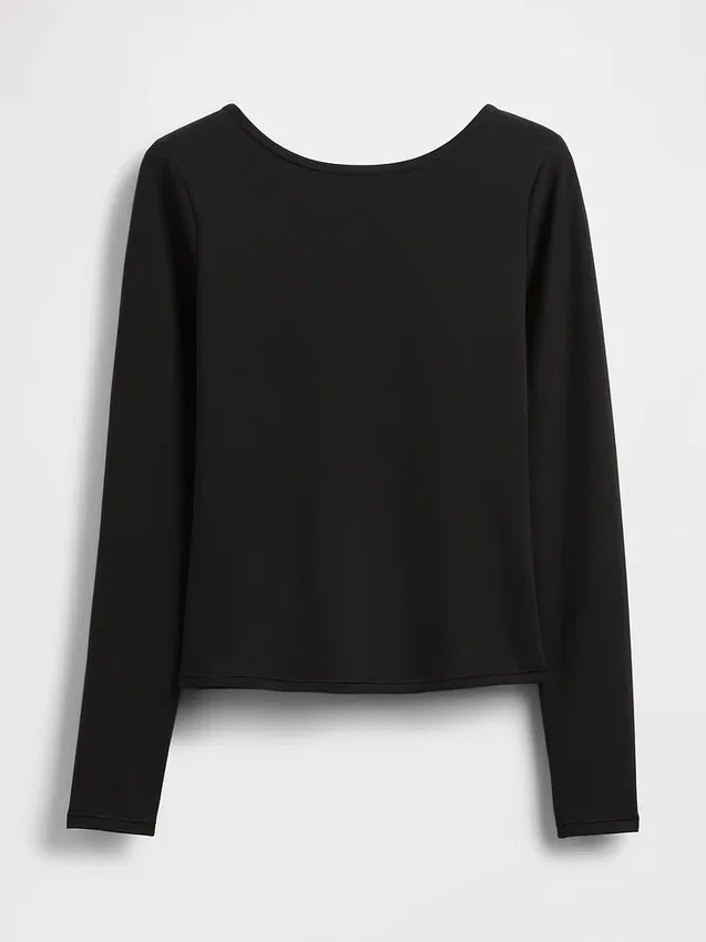 T-shirt GapFit Smooth con scollo a barchetta