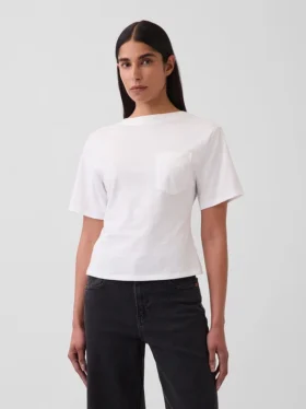 T-shirt Gapstudio con scollo rotondo e tasca sul retro