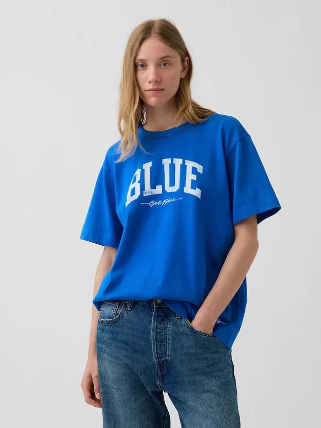 T-shirt Get Blue con logo dal taglio comodo