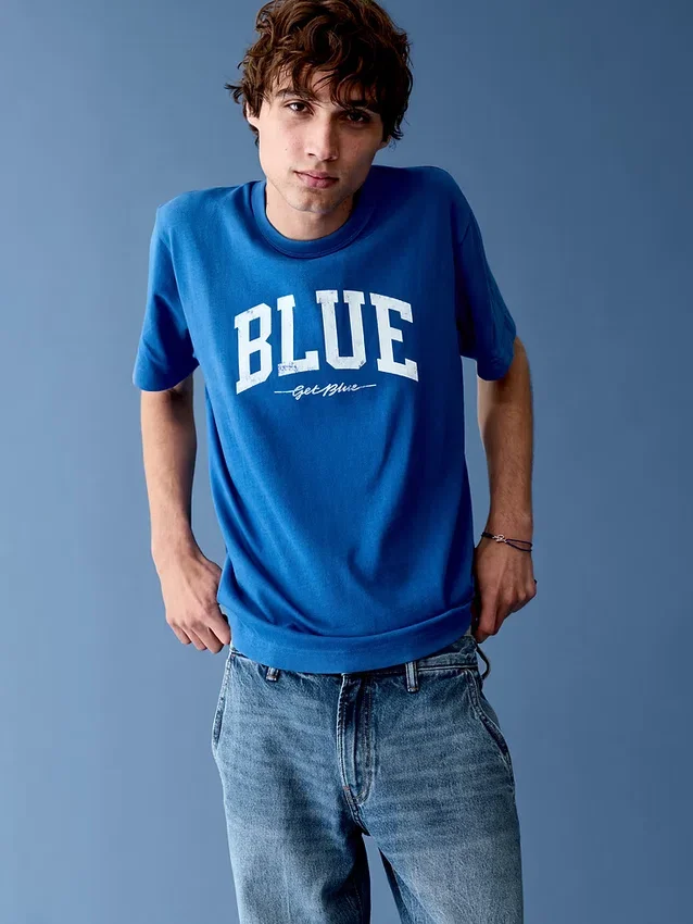 T-shirt Get Blue con logo dal taglio comodo
