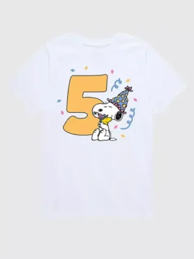T-shirt grafica a maniche corte Peanuts per bambini per il 5° compleanno