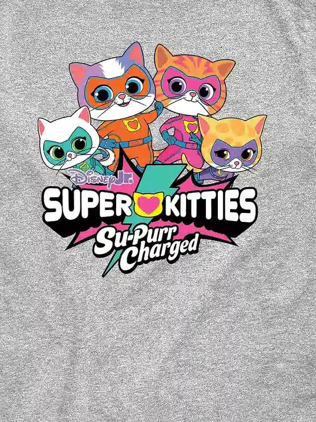 T-shirt grafica a maniche corte per bambini con logo “Super Kitties”