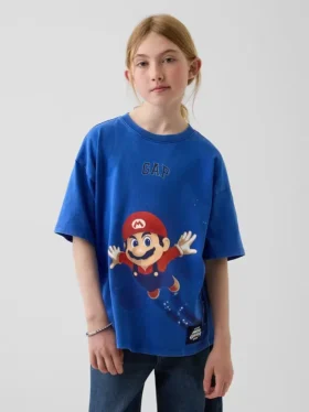 T-shirt grafica per bambini Super Mario dal taglio comodo