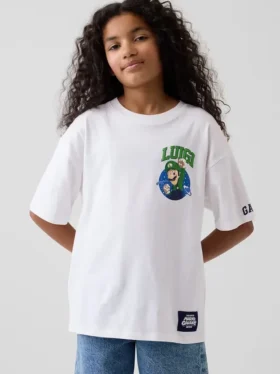 T-shirt grafica per bambini Super Mario dal taglio comodo