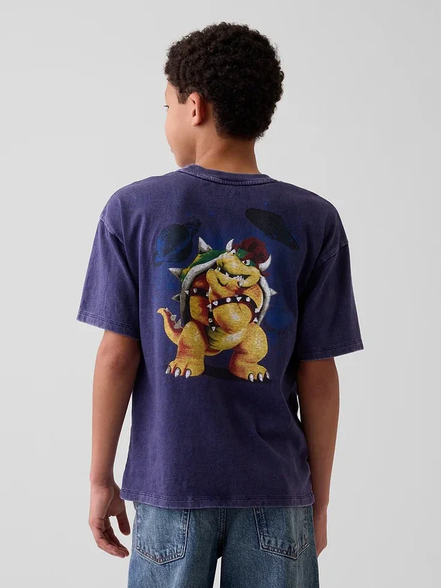 T-shirt grafica per bambini Super Mario dal taglio comodo