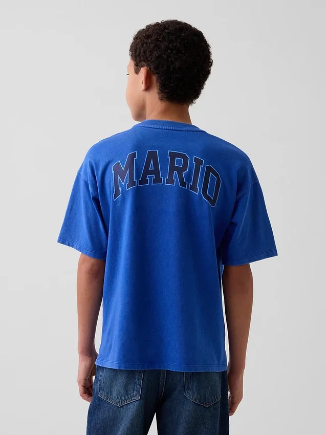 T-shirt grafica per bambini Super Mario dal taglio comodo