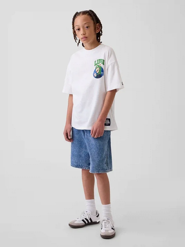T-shirt grafica per bambini Super Mario dal taglio comodo